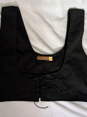Women's Black Lace-Up Vest
